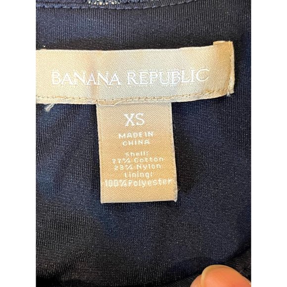 Banana Republic Women Knit Blouse Sleeveless Round Neck Keyhole Back Blue SZ XS - Picture 5 of 6